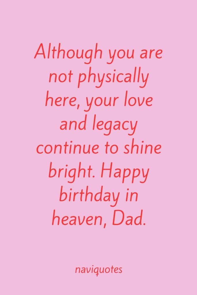 Birthday wishes for dad in heaven