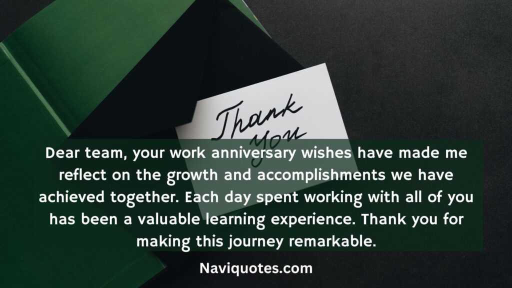 Work Anniversary Wishes Reply to Colleagues 